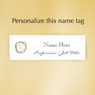 Custom Company Logo Modern Elegant Black Name Tag