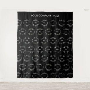 Custom Company Logo Name Black Photo Backdrop Tapestry