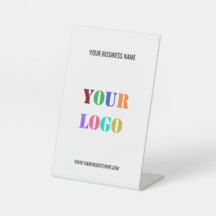 Custom Company Logo Name Business Pedestal Sign