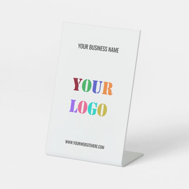 Custom Company Logo Name Business Pedestal Sign (Front)