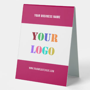 Custom Company Logo Name Business Table Tent Sign