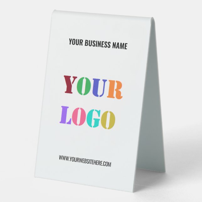 Custom Company Logo Name Business Table Tent Sign (Back)