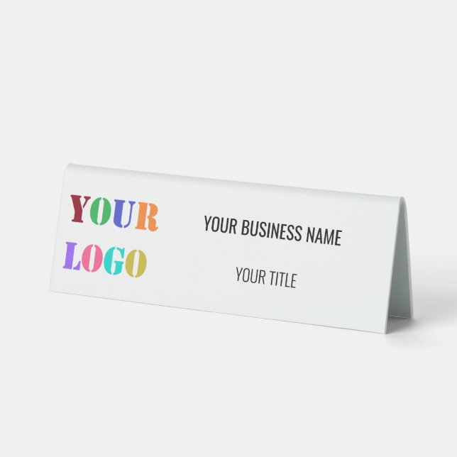Custom Company Logo Name Business Table Tent Sign (Front)