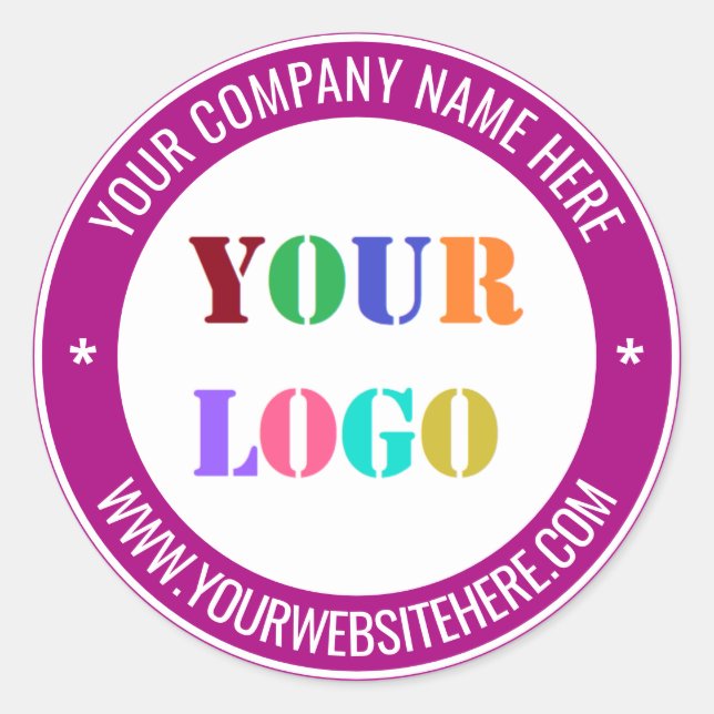 Custom Company Logo Name Info Your Colours Sticker (Front)