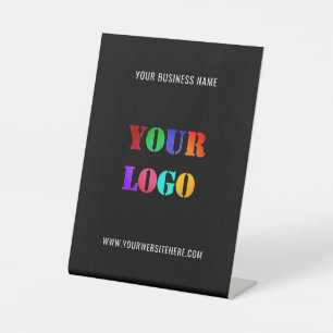 Custom Company Logo Name Pedestal Sign Template