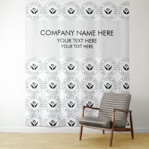 Custom Company Logo Name Photo Banner for Business Tapestry