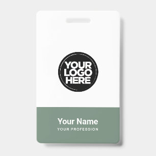 Custom Company Logo Name Title Bar Code ID Badge