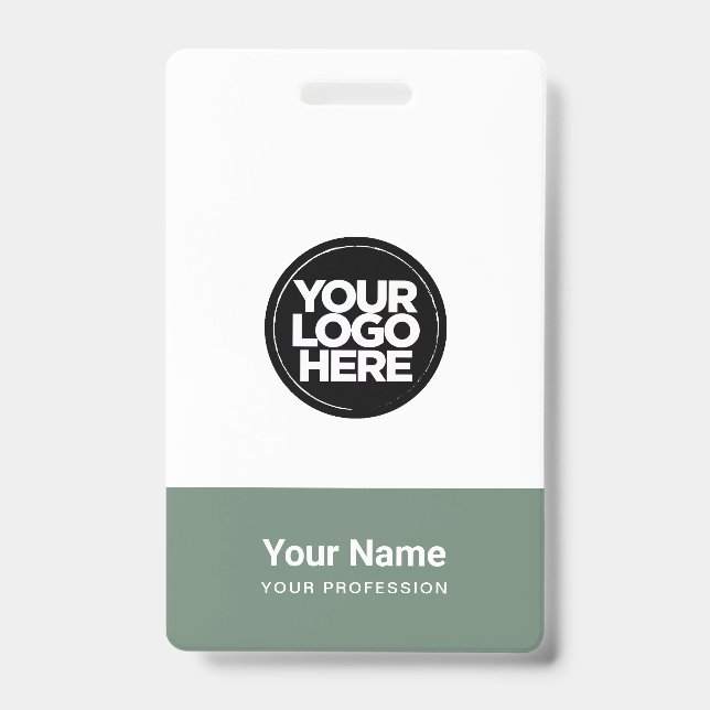 Custom Company Logo Name Title Bar Code ID Badge (Front)