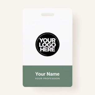 Custom Company Logo Name Title Bar Code ID Badge