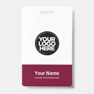 Custom Company Logo Name Title Bar Code ID Badge