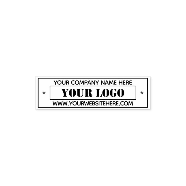 Custom Company Logo Name Website Self-inking Stamp (Design)