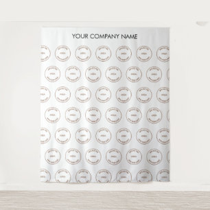 Custom Company Logo Name White Photo Backdrop Tapestry