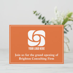 Custom Company Logo Orange Business Grand Opening Announcement