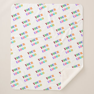 Custom Company Logo Personalised Sherpa Blanket