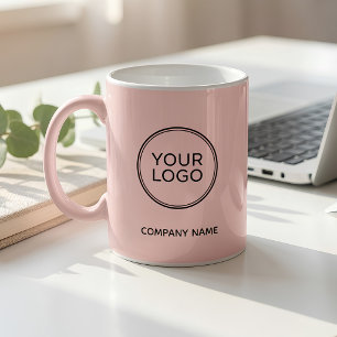 Custom Company Logo Pink Personalised Coffee Mug