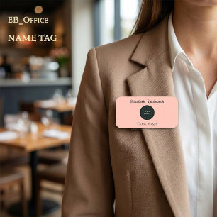 Custom Company Logo Pink Rose Magnetic Name Tag