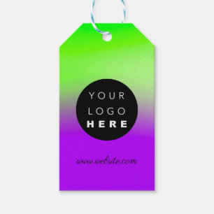 Custom Company Logo Product Description Green Purp Gift Tags