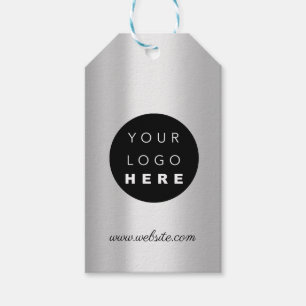 Custom Company Logo Product Description Silver Gift Tags