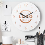 Custom Company Logo Promotional Branded Large Clock<br><div class="desc">Add your custom business corporate logo to create a unique wall clock. Makes a great promotional giveaway or corporate gift for customers,  vendors,  employees or other special people. Choose from different clock shapes and sizes. No minimum quantity,  no setup fees.</div>