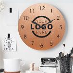 Custom Company Logo Promotional Branded Large Clock<br><div class="desc">Add your custom business corporate logo to create a unique wall clock. Makes a great promotional giveaway or corporate gift for customers,  vendors,  employees or other special people. Choose from different clock shapes and sizes. No minimum quantity,  no setup fees.</div>