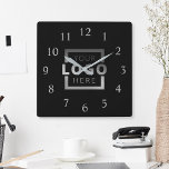 Custom Company Logo Promotional Branded Square Wall Clock<br><div class="desc">Add your custom business corporate logo to create a unique wall clock. Makes a great promotional giveaway or corporate gift for customers,  vendors,  employees or other special people. Choose from different clock shapes and sizes. No minimum quantity,  no setup fees.</div>