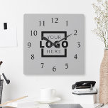 Custom Company Logo Promotional Branded Square Wall Clock<br><div class="desc">Add your custom business corporate logo to create a unique wall clock. Makes a great promotional giveaway or corporate gift for customers,  vendors,  employees or other special people. Choose from different clock shapes and sizes. No minimum quantity,  no setup fees.</div>