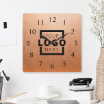 Custom Company Logo Promotional Branded Square Wall Clock<br><div class="desc">Add your custom business corporate logo to create a unique wall clock. Makes a great promotional giveaway or corporate gift for customers,  vendors,  employees or other special people. Choose from different clock shapes and sizes. No minimum quantity,  no setup fees.</div>