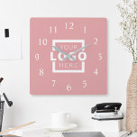 Custom Company Logo Promotional Branded Square Wall Clock<br><div class="desc">Add your custom business corporate logo to create a unique wall clock. Makes a great promotional giveaway or corporate gift for customers,  vendors,  employees or other special people. Choose from different clock shapes and sizes. No minimum quantity,  no setup fees.</div>