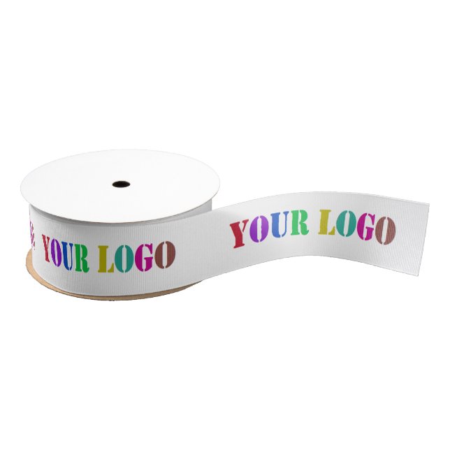 Custom Company Logo Promotional Ribbon Template Grosgrain Ribbon (Spool)