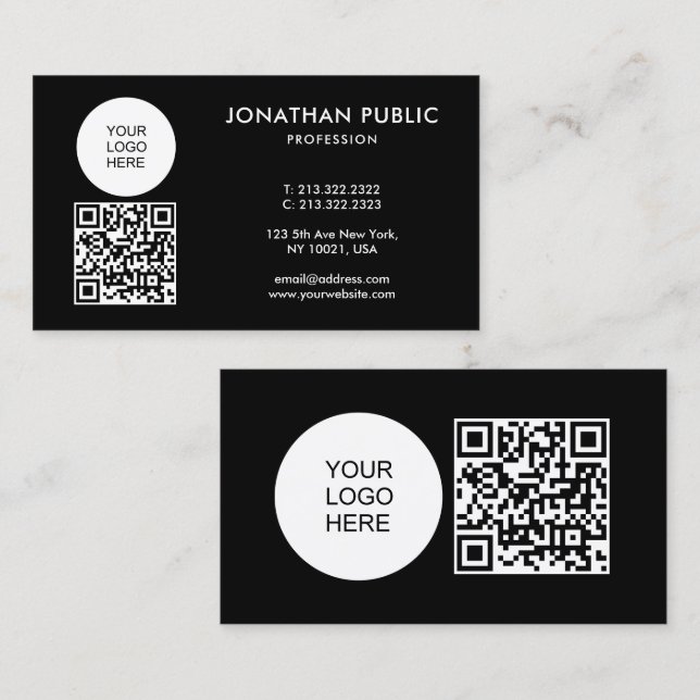 Custom Company Logo QR Code Employee Profile Business Card (Front/Back)