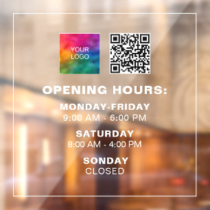 Custom Company Logo QR Code Opening Times