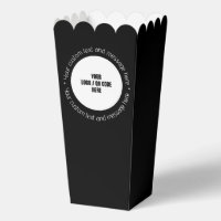 Custom Company Logo QR Code Text Black Popcorn Box