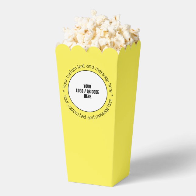Custom Company Logo QR Code Text Popcorn Box (Popped)