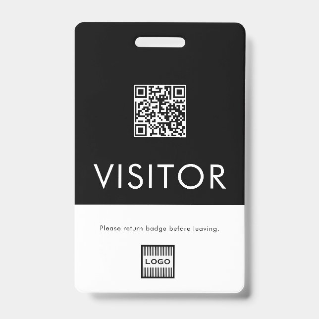 Custom Company Logo QR Code Visitor Badge ID Badge (Front)