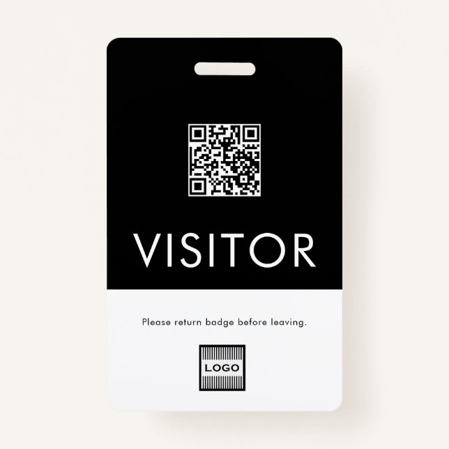 Custom Company Logo QR Code Visitor Badge ID Badge (Front)