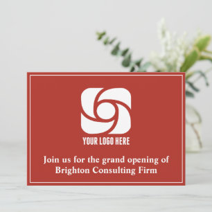 Custom Company Logo Red Business Grand Opening Announcement