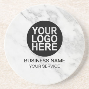 Custom Company Logo Round Sandstone Coaster