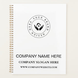 Custom Company Logo Simple Promotional White Planner