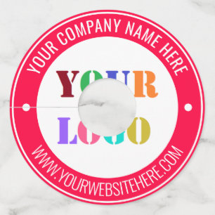 Custom Company Logo Text and Colours Wine Glass Ta Tag