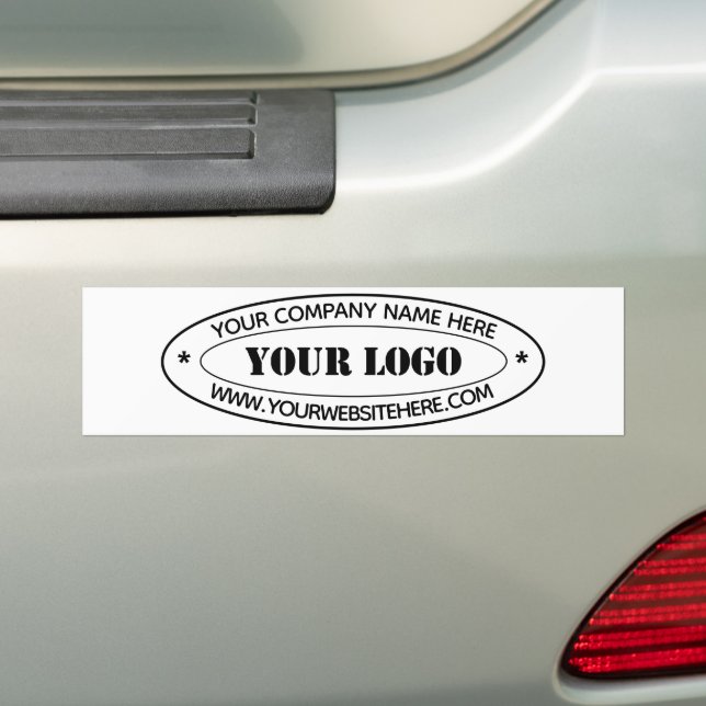 Custom Company Logo Text Business Bumper Sticker (On Car)
