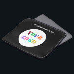 Custom Company Logo Text Business Laptop Sleeve<br><div class="desc">Custom Colours and Fonts - Personalised Laptop Sleeve with Your Company Logo and Custom Text Promotional Business Laptop Covers - Add Your Logo - Image - Photo or QR Code / and Website or Custom Text / Information - Resize and move or remove / add elements - image / text...</div>