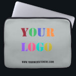 Custom Company Logo Text Business Laptop Sleeve<br><div class="desc">Custom Colours and Fonts - Personalised Laptop Sleeves with Your Company Logo and Website or Custom Text Promotional Business Laptop Sleeve - Add Your Logo / Image or QR Code - Photo / and Website or Custom Text / Information - Resize and move elements with Customisation tool. Choose / add...</div>