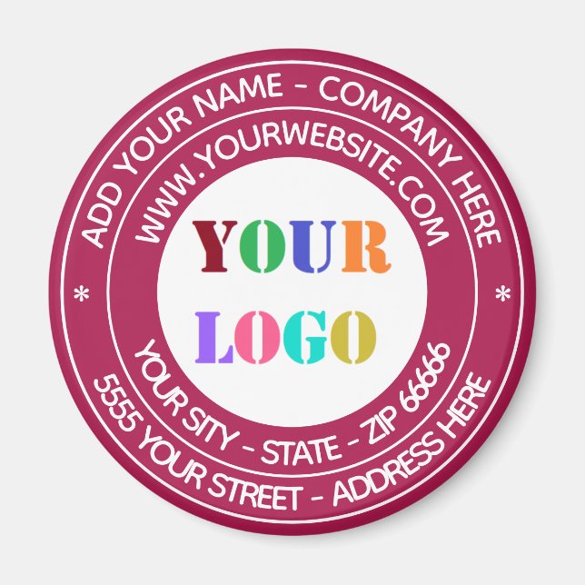 Custom Company Logo Text Business Magnet Template (Front)