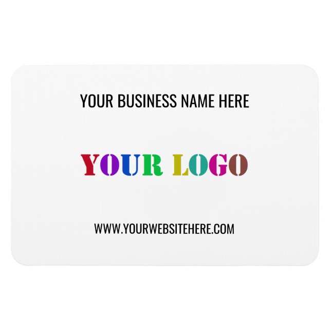 Custom Company Logo Text Business Magnet Template (Horizontal)