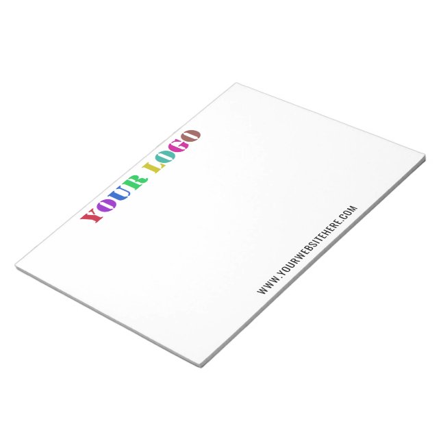 Custom Company Logo Text Business Notepad Template (Angled)