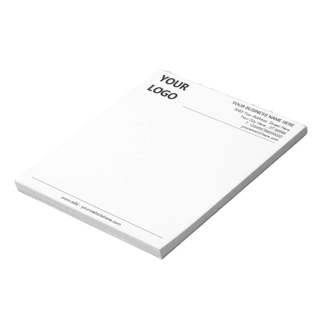 Custom Company Logo Text Business Notepad Template (Rotated)