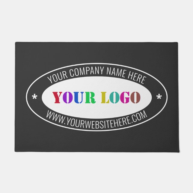 Custom Company Logo Text Business Office Doormat (Front)