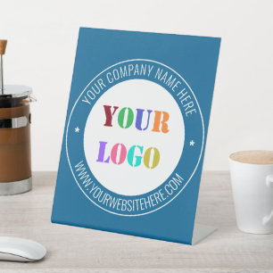 Custom Company Logo Text Business Pedestal Sign