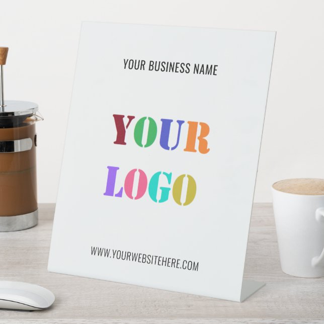 Custom Company Logo Text Business Pedestal Sign (In SItu)