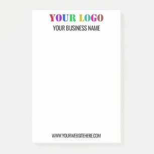 Custom Company Logo Text Business Post-it® Notes